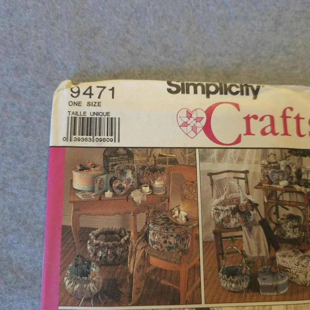 Vintage Simplicity 9471 Sewing Pattern Baskets Boxes Decor UNCUT Crafts